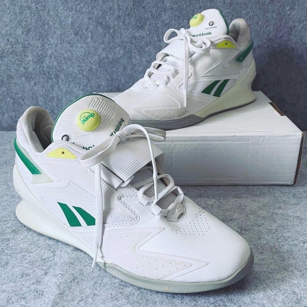 Reebok Legacy Lifter II Pump VTG Mens White Green Training Shoes HP9233 Size 12